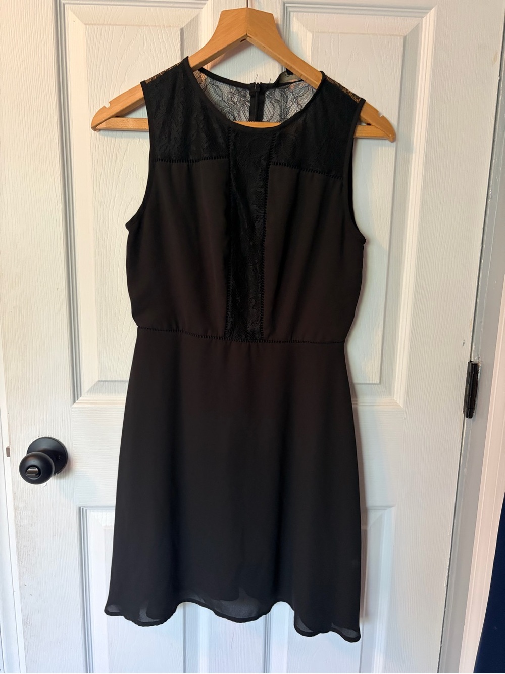 Éclair Black Lace Detail Lined Mini Dress Size Small